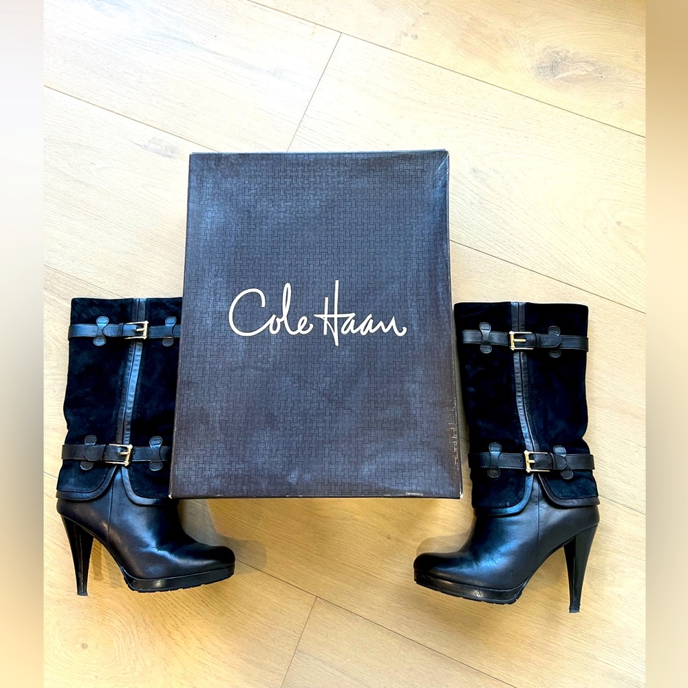 Cole Haan x Nike Leather and Suede Ankle Boots